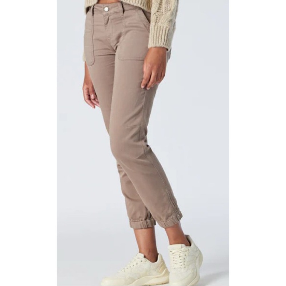 Mavi Ivy Slim Cargo Mid Rise Pant, Mushroom Beige - Size 24